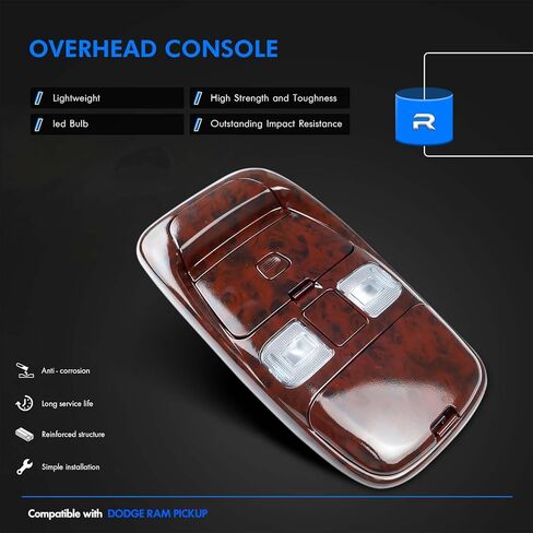 مجموعة وحدة التحكم العلوية LED الأمامية تناسب دودج رام 1500 2500 3500 1998-2002 الكابينة السقف الداخلي قبة القراءة ضوء الخريطة أضواء المصباح يستبدل # SN96TL2AA SN94TL2AA L0021202 5013609AA (خشب الخوخ) in Kuwait