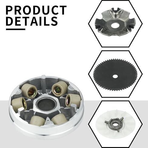 مجموعة متغيرة أمامية لمحرك GY6 50cc 49cc 139QMB 139QMA، مجموعة وجه محرك سكوتر CVT مع أوزان دوارة 6.5 جرام ورئيس، متوافقة مع أجزاء TaoTao Roketa Sunl Jonway in Kuwait