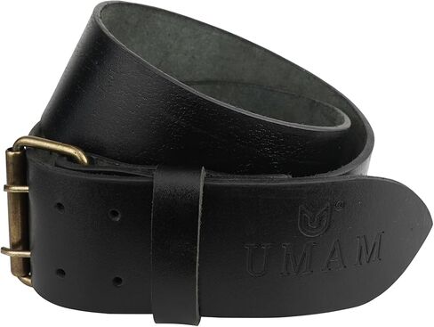 Leather Kilt Belt-Heavy-Duty wide Genuine with Double Prong Buckle, Adjustable Fit-Rugged Appeal in Saudi Arabia