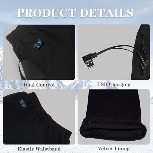 مجموعة ملابس داخلية حرارية مُدفأة مع تطبيق ذكي للتحكم المزدوج، 24 منطقة تسخين، طبقة أساسية مبطنة بالصوف، مجموعة سفلية علوية in Kuwait