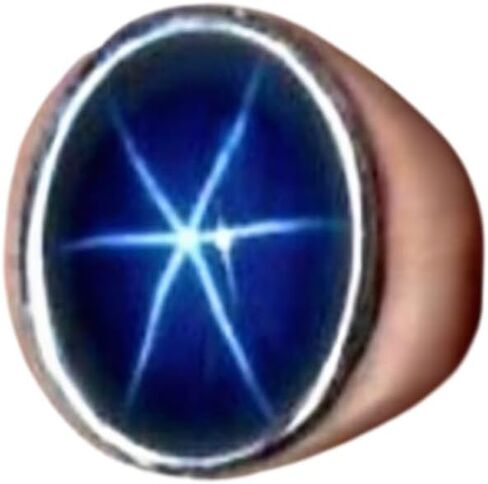 6-Ray Star Sapphire Ring Elegant Men's Sapphire 925 Sterling Silver Ring Handmade Jewelry Perfect for Engagement or Promise in Saudi Arabia
