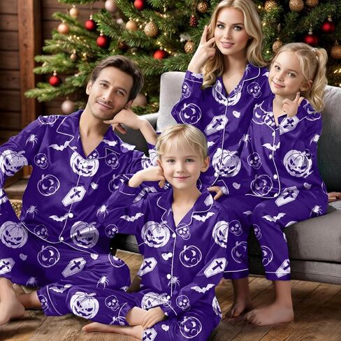 IFFEI Family Halloween Pajamas Matching Sets 2 Pcs Buttons Pjs Long Sleeve Halloween Costumes Woman 2025 with pockets in Saudi Arabia
