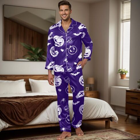IFFEI Family Halloween Pajamas Matching Sets 2 Pcs Buttons Pjs Long Sleeve Halloween Costumes Woman 2025 with pockets in Saudi Arabia