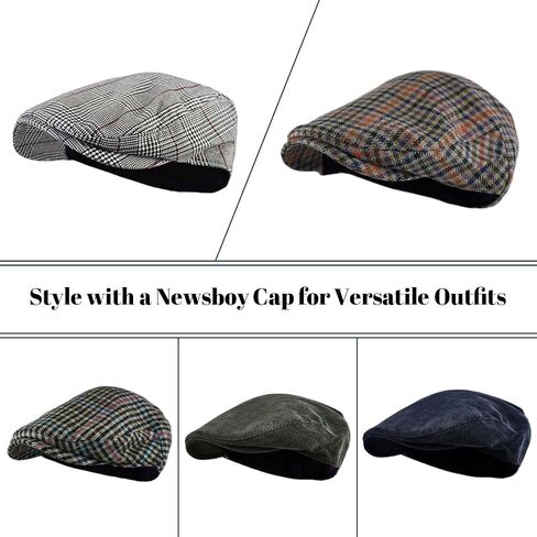 Newsboy Cap for Men/Women Newsboys Hat Men Beret Hats Soft & Comfortable Dress Beret Fashionable Caps for Daily Wear in Saudi Arabia