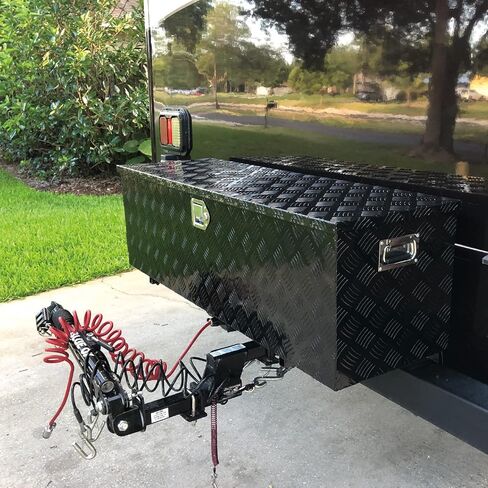 20 Inch Tool Box Flatbox Truck Car Outdoor Trailer Pickup Underbody Toolbox,RV Storage Organizer,Underbed Tools Organizer W/Lock & Keys, Black Aluminum 5 Bar Tread(20''X12''X9.5'') in Saudi Arabia