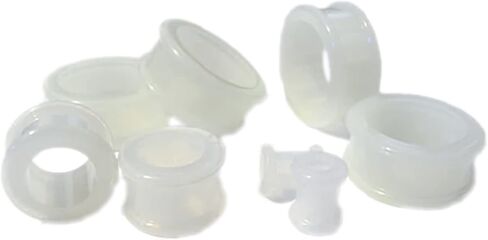1 PAIR (2pcs) CLEAR SILICONE FLAT FLARE TUNNELS Double Flare Gauges Thin Soft Flexible Flesh Plugs 1024 in Saudi Arabia