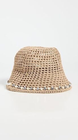Lele Sadoughi Women's Open Weave Embellished Bucket Hat in Saudi Arabia