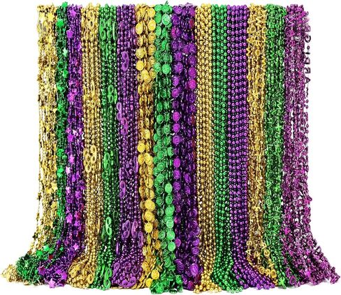 150pcs Mardi Gras Beads Necklaces Clothing Accessories Bulk for Carnival Parade Throws Party Supplies Decor Favors in Saudi Arabia