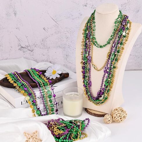 150pcs Mardi Gras Beads Necklaces Clothing Accessories Bulk for Carnival Parade Throws Party Supplies Decor Favors in Saudi Arabia