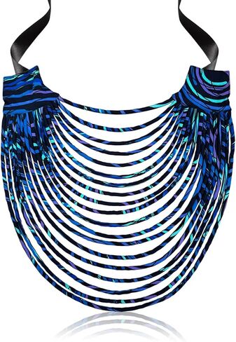 African Necklace for Women, Ankara Multi-Strand Cotton Fabric Statement Necklace, Handmade Bold African Jewelry in Saudi Arabia