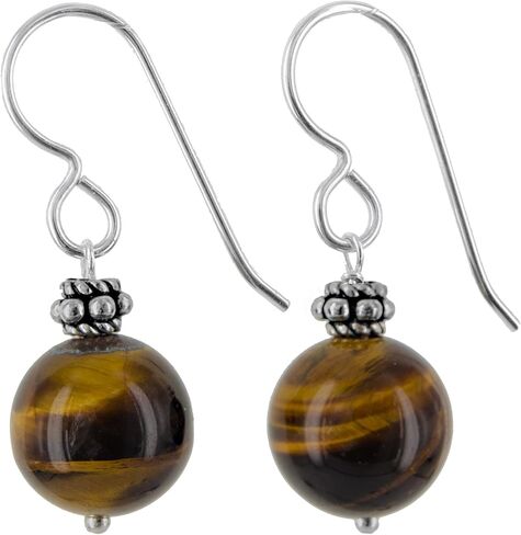 ASHANTI Tiger Eye Natural Gemstone Sterling Silver Handmade Earrings in Saudi Arabia