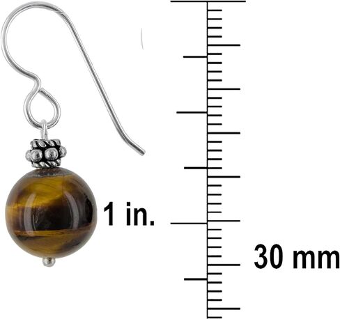 ASHANTI Tiger Eye Natural Gemstone Sterling Silver Handmade Earrings in Saudi Arabia