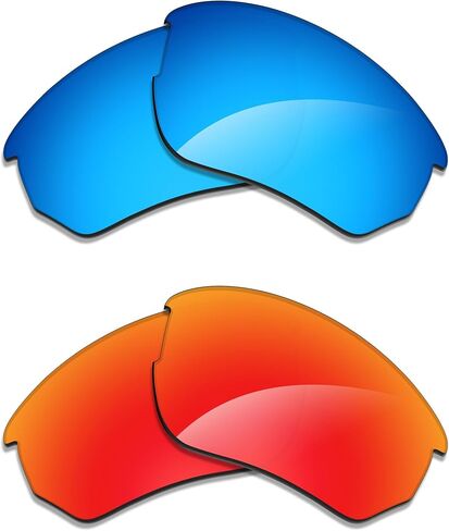 Alphax 2 Pair Polarized Replacement Lenses for Oakley Flak Beta OO9363 64mm Sunglasses- Blue+Red in Saudi Arabia