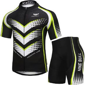 طقم جيرسي لركوب الدراجات للرجال - قميص عاكس لركوب الدراجات سريع الجفاف وسروال قصير مبطن ثلاثي الأبعاد لركوب الدراجات باللون الأخضر in Kuwait