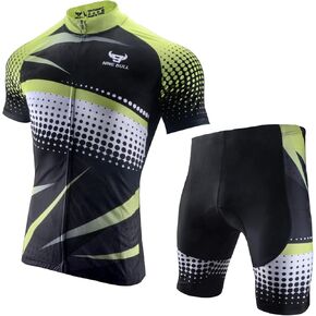 طقم جيرسي لركوب الدراجات للرجال - قميص عاكس للضوء سريع الجفاف لركوب الدراجات وسروال قصير مبطن ثلاثي الأبعاد لركوب الدراجات in Kuwait