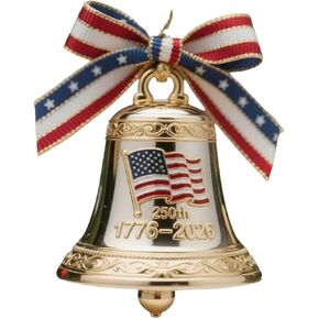 United States 250th Anniversary Bell Ornament - 3D Handcrafted Metal Christmas Bell with Hanging Rope, Vintage-Style Patriotic Decor for Christmas Tree, Door, Fence in Saudi Arabia