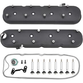 غطاء صمام محركات الألمنيوم المصبوب مع حوامل لفائف متوافق مع GM LS LS1 LS2 LS3 LS6 5.3 6.0 - أسود in Kuwait