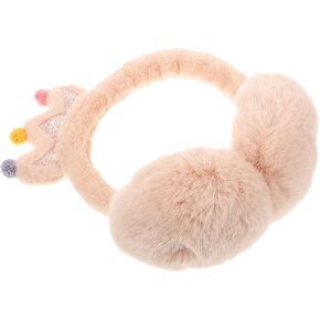 NOLITOY Thick Warm ’s Crown Earmuffs with Faux Rabbit Fur, Adorable Winter Ear Warmers for Outdoor Use, Beige Cartoon Style Ear Covers for Random Color in Saudi Arabia