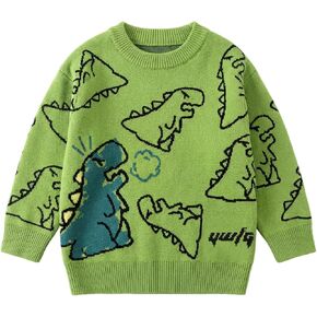 Yimoon Boys Sweater Graphic Crew Neck Long Sleeve Chunky Pullover Sweater Oversized Unisex Knit Sweater in Kuwait