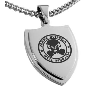 Stainless Steel Bio Zombie Outbreak Response Team Shield Pendant Necklace in Saudi Arabia