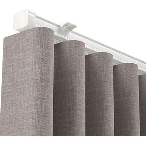 Heavy Duty Aluminum Curtain Track Rail, Adjustable 100-600 cm, Water Wave Design for Enhanced Light Blocking, Perfect for Office, Living Room, Bedroom Curtains in Kuwait
