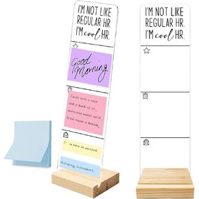 Monitor Memo Board with Removable Wooden Base Acrylic Portable Sticky Note Holder, It's Fine I'm Fine Everything is Fine Logo Office Desk Desk Set Sticky Notes 100 Sheets in Kuwait