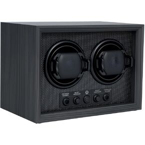 Mcbazel Double Watch Winder للساعات الأوتوماتيكية، صندوق مزدوج للساعة مع 5 أوضاع، محرك هادئ، هدية مثالية للرجال والأب والنساء - أسود in Kuwait