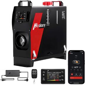 سخان ديزل 8 كيلو وات، HBS1S سخان هواء ديزل محمول مع التحكم في التطبيق، 10 إعدادات لدرجة الحرارة، زيادة 18% في كفاءة الاحتراق، إيقاف التشغيل التلقائي، و110 فولت تيار متردد 12 فولت 24 فولت تيار مستمر، للسيارة والمعسكرات، 2025 مطورة in Kuwait