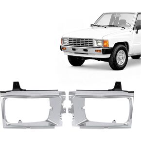 زوج غطاء غطاء المصباح الأمامي متوافق مع 1984-1986 Toyota 4Runner SR5 Turbo Pickup بديل لـ TO2513102 TO2512102 بلاستيك (ABS) كروم + مطلي باللون الفضي + أسود يسار ويمين in Kuwait