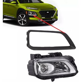 JX RACING Right Halogen Headlight Assembly Compatible with Hyundai Kona 2018-2021 Passenger Side Headlamp with Bezel Molding Cover 2Pcs HY2503223 92102J9020 in Kuwait