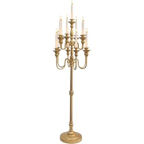 Gold Candelabra Centerpiece for Wedding Event Decor, 55'' Tall Floor Candle Holders, Metal 13 Arm Floor Candelabra Centerpiece Decorations for 5 Candlesticks Party Wedding Aisle Home Decor in Saudi Arabia
