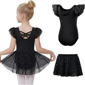 Gogokids 2 Pcs Ballet Leotards Dresses for Girls Crisscross Back Toddler Ballerina Outfit with Removable Skirt Combo in Saudi Arabia