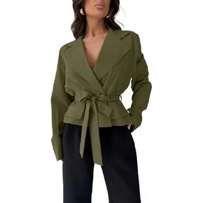 Pocket Belt Trench Coat In Fall Winter Women's Classic Lapel Slim Trench Coat in Saudi Arabia
