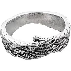 Stylish Modern Adjustable Open Toe Rings Silver Plated Alloy Body Jewelry Feathered Inspired Designs for Women Men Open Feath in Saudi Arabia