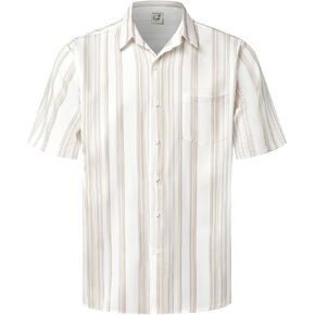 Hardaddy Men's Striped Shirts Casual Short Sleeve Button Down Summer Hawaiian Shirts in Kuwait
