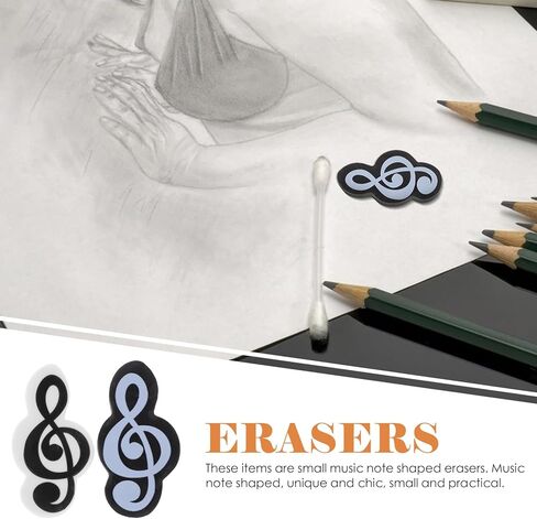 Pack of 20 Erasers with Music Symbols, Cute Erasers in The Shape of Musical Notes with Music Motif, for Notes in The Classroom in Saudi Arabia
