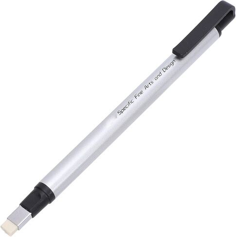 Acouto High Accuracy Mechanical Eraser Pen - Plastic Casing for Precise Erasing in School & Office, (Silver) in Saudi Arabia