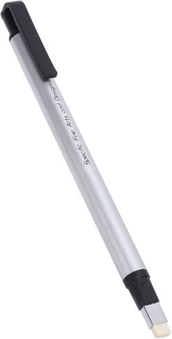 Acouto High Accuracy Mechanical Eraser Pen - Plastic Casing for Precise Erasing in School & Office, (Silver) in Saudi Arabia