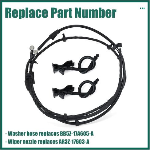 YUXIVCNE BB5Z-17A605-A AR3Z-17603-A Windshield Washer Hose and Wiper Nozzle Compatible with Ford Explorer 2011 2012 2013 2014 2015, Black Replacement in Saudi Arabia