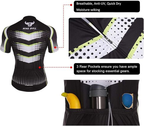 طقم جيرسي لركوب الدراجات للرجال - قميص عاكس لركوب الدراجات سريع الجفاف وسروال قصير مبطن ثلاثي الأبعاد لركوب الدراجات باللون الأخضر in Kuwait