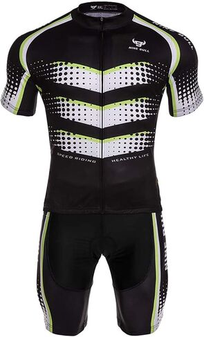 طقم جيرسي لركوب الدراجات للرجال - قميص عاكس لركوب الدراجات سريع الجفاف وسروال قصير مبطن ثلاثي الأبعاد لركوب الدراجات باللون الأخضر in Kuwait