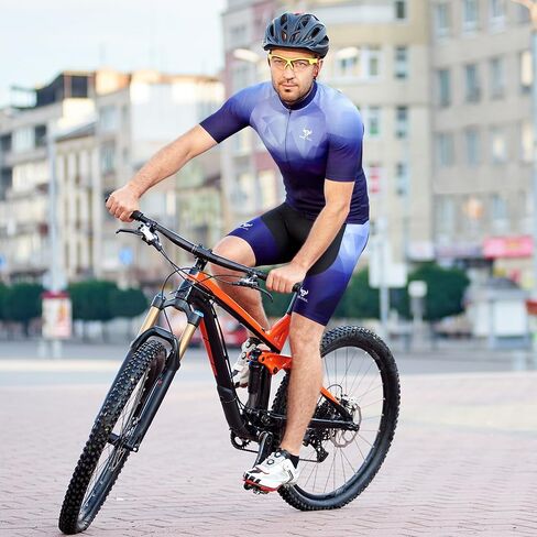 طقم جيرسي لركوب الدراجات للرجال - قميص عاكس لركوب الدراجات سريع الجفاف وسروال قصير مبطن ثلاثي الأبعاد لركوب الدراجات مقاس XL in Kuwait