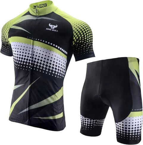 طقم جيرسي لركوب الدراجات للرجال - قميص عاكس للضوء سريع الجفاف لركوب الدراجات وسروال قصير مبطن ثلاثي الأبعاد لركوب الدراجات in Kuwait