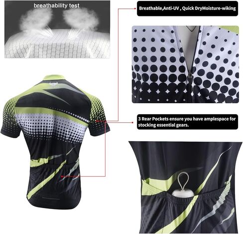طقم جيرسي لركوب الدراجات للرجال - قميص عاكس للضوء سريع الجفاف لركوب الدراجات وسروال قصير مبطن ثلاثي الأبعاد لركوب الدراجات in Kuwait