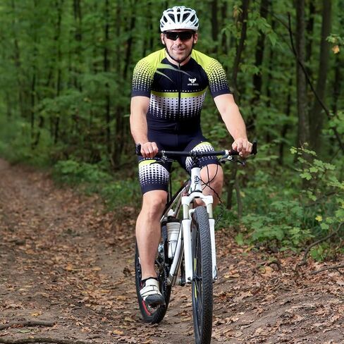 طقم جيرسي لركوب الدراجات للرجال - قميص عاكس للضوء سريع الجفاف لركوب الدراجات وسروال قصير مبطن ثلاثي الأبعاد لركوب الدراجات in Kuwait