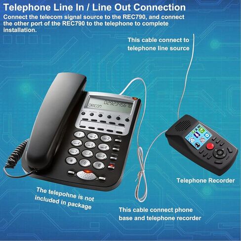 Analog Call Blocker with Automatic Call Recording, Answering Function, Do Not Disturb Mode for Landline Phones, 1.44 Inch Display, Stop Scam, for Home or Office, Black, 1 Unit in Saudi Arabia