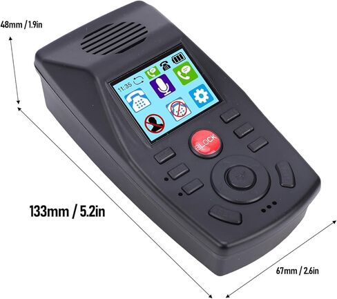 Analog Call Blocker with Automatic Call Recording, Answering Function, Do Not Disturb Mode for Landline Phones, 1.44 Inch Display, Stop Scam, for Home or Office, Black, 1 Unit in Saudi Arabia