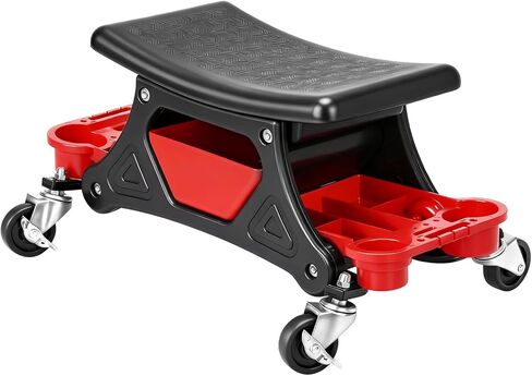 SUNROAD Mechanic Stool with Wheels Rolling Stool,300 lbs Heavy Duty Rolling Mechanics Seat with Tool Tray, Rolling Tool Seat for Automotive Auto Repair in Saudi Arabia