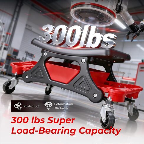SUNROAD Mechanic Stool with Wheels Rolling Stool,300 lbs Heavy Duty Rolling Mechanics Seat with Tool Tray, Rolling Tool Seat for Automotive Auto Repair in Saudi Arabia