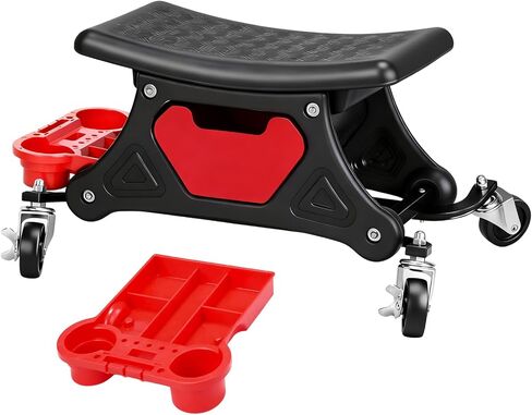 SUNROAD Mechanic Stool with Wheels Rolling Stool,300 lbs Heavy Duty Rolling Mechanics Seat with Tool Tray, Rolling Tool Seat for Automotive Auto Repair in Saudi Arabia
